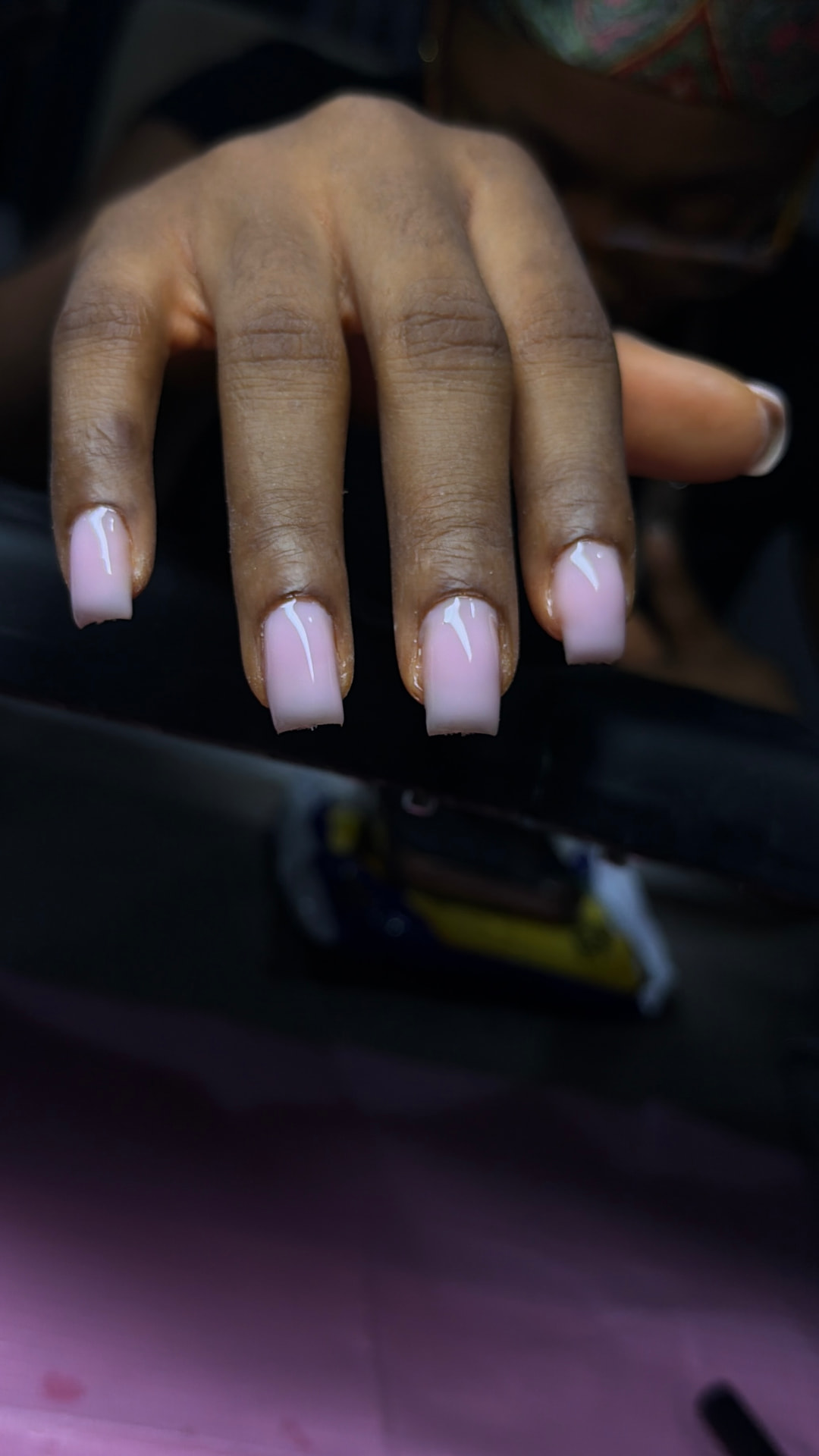 Glossy blush pink square acrylic set